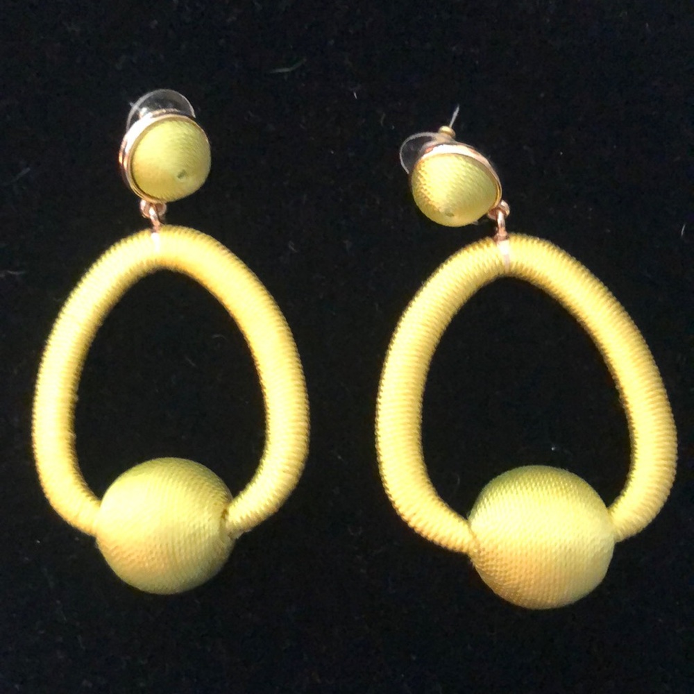 NWOT Bright YELLOW/CITRON neon fun vibe earrings.
